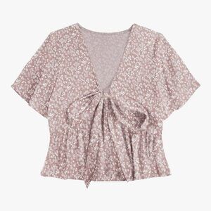 Amazon Floral V-Neck Blouse - Beige New-Never Worn
